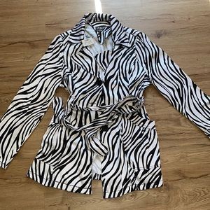 Brand NWT zebra print satin jacket